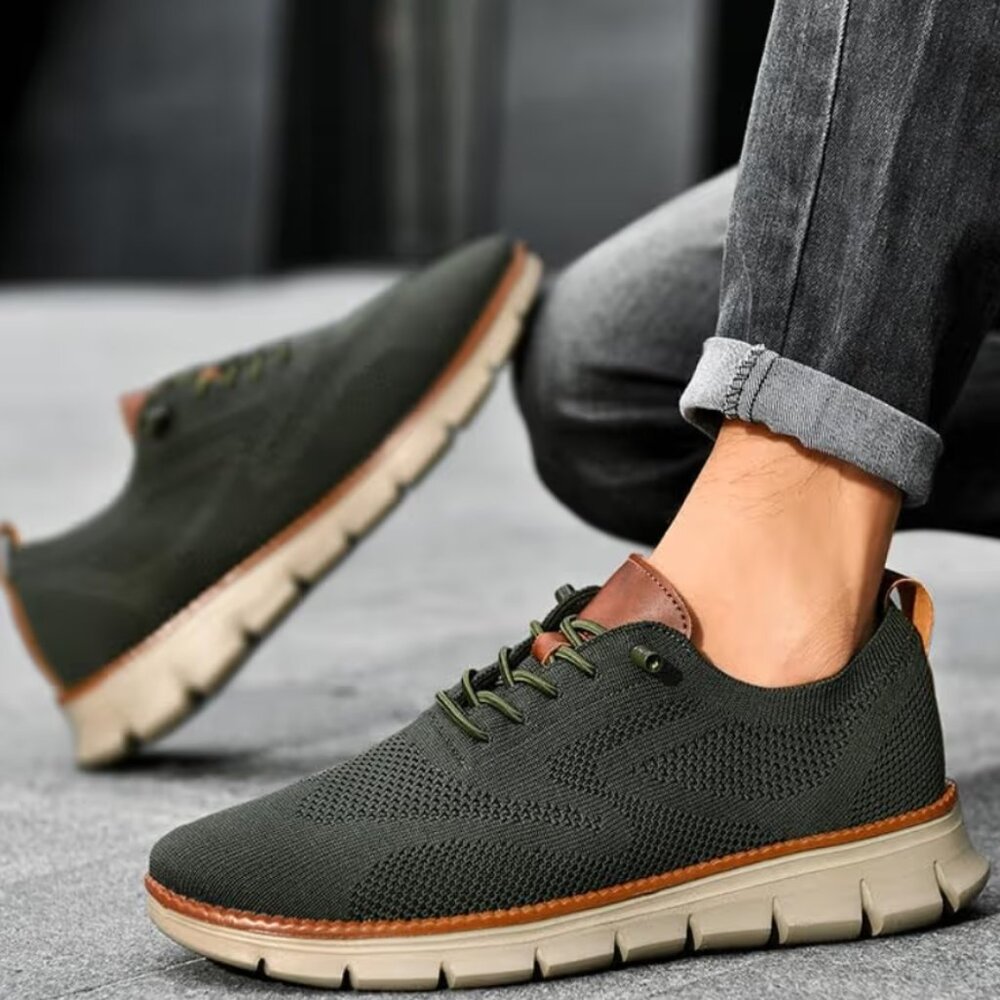 BREEZE LEISURE URBAN ULTRA COMFORTABLE LACE UP -LIGHTWEIGHT-OLIVE-SZ 47 (US13)
